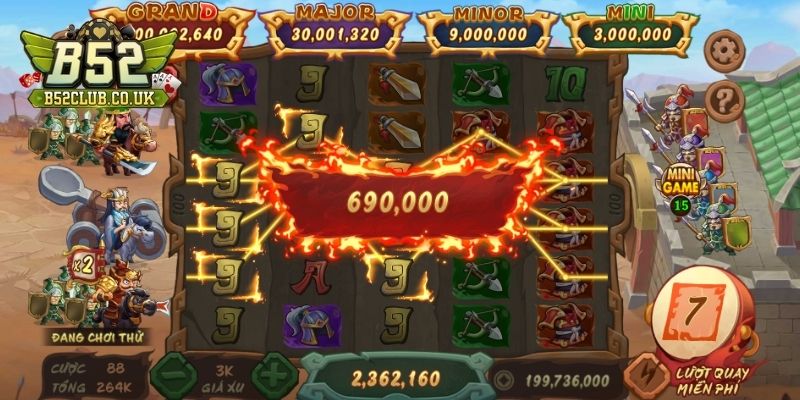 Bí quyết quay hũ Mãnh Tướng Công Thành để trúng Jackpot